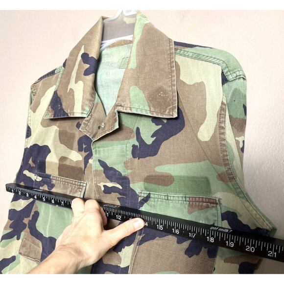 US Military BDU Uniform Coat Woodland Combat Camo 50/50 Army Surplus Mens S-Reg - Picture 9 of 11